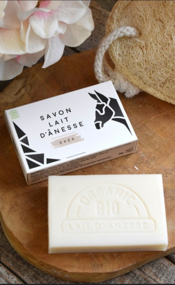 Savon certifié au lait d'ânesse parfum noix de coco