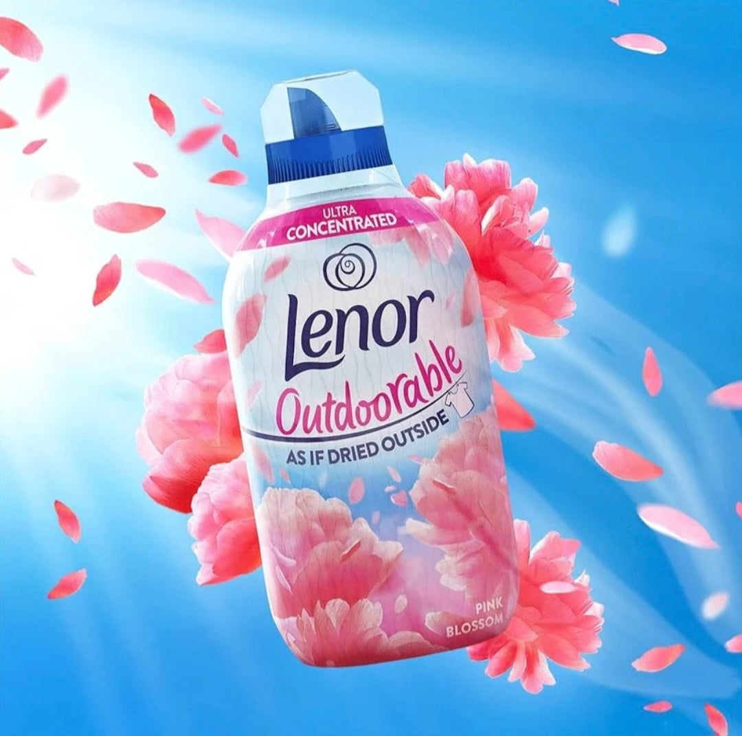 Lenor Pink blossom (pêche, ananas, banane, orange, cassis, melon, rose, jasmin, violette)