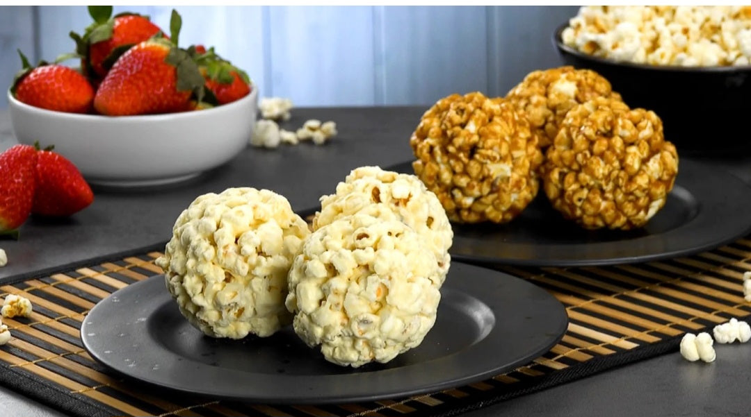 Boule pop corn caramel guimauve
