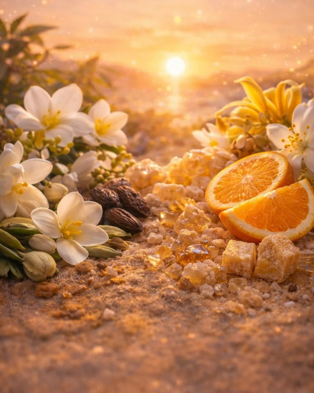 Rising sun (Bergamote, cardamone, fleur d'oranger, jasmin, lys)