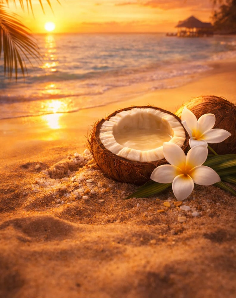 Monoï coucher du soleil (Fleur de tiare, noix de coco, vanille ambrée)