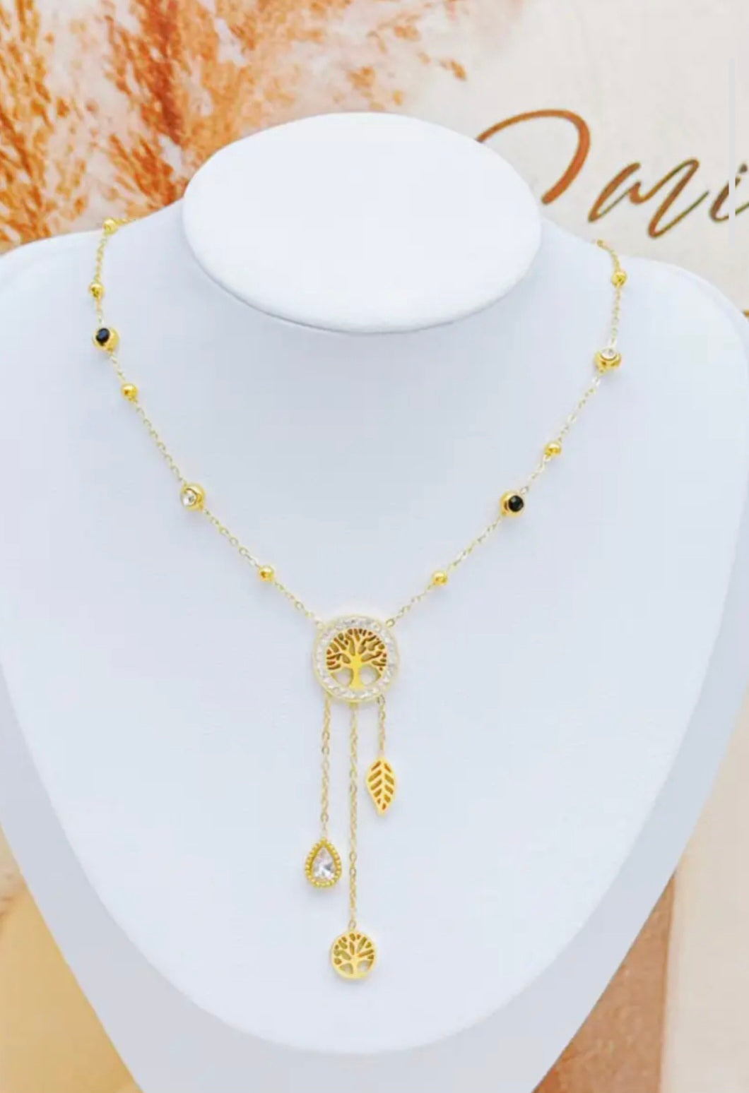 Collier Arbre de Vie Doré Charms Nature en Acier Inoxydable Pré commande livraison à partir du 09 juin