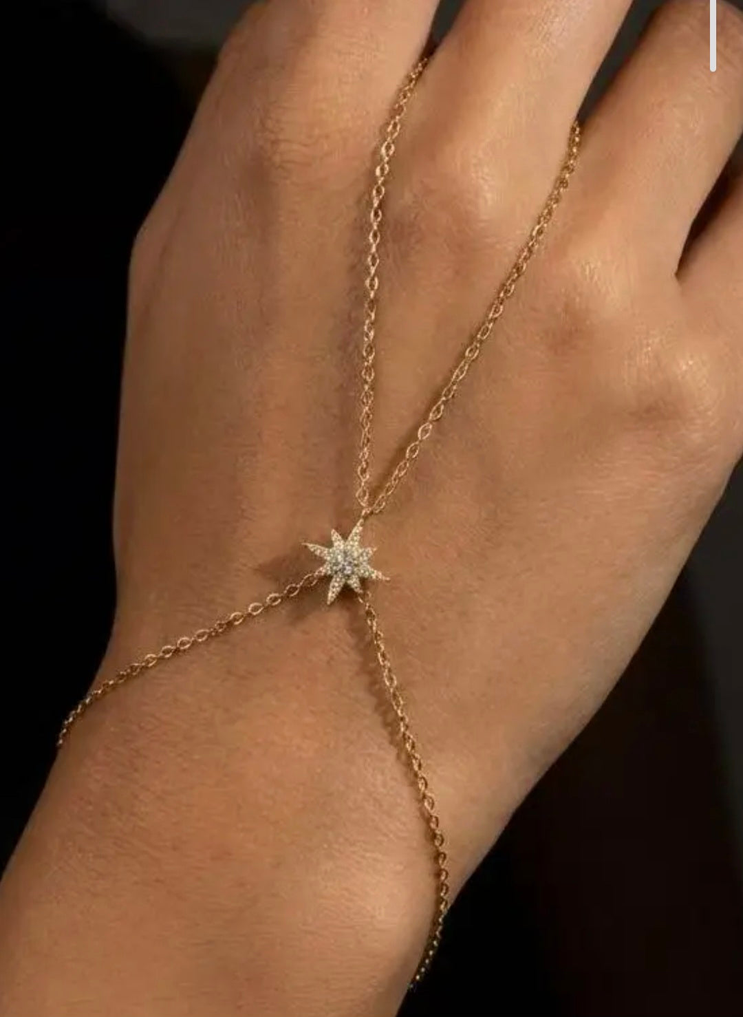 Bracelet main bague chaîne étoile zircon acier inoxydable Pré commande livraison à partir du 09 juin