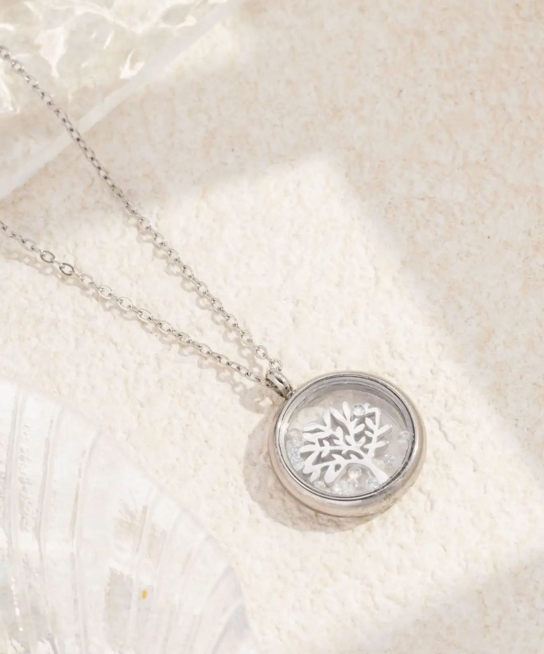 Collier Arbre de Vie Cristal Mobile en Acier Inoxydable chic Réf 15