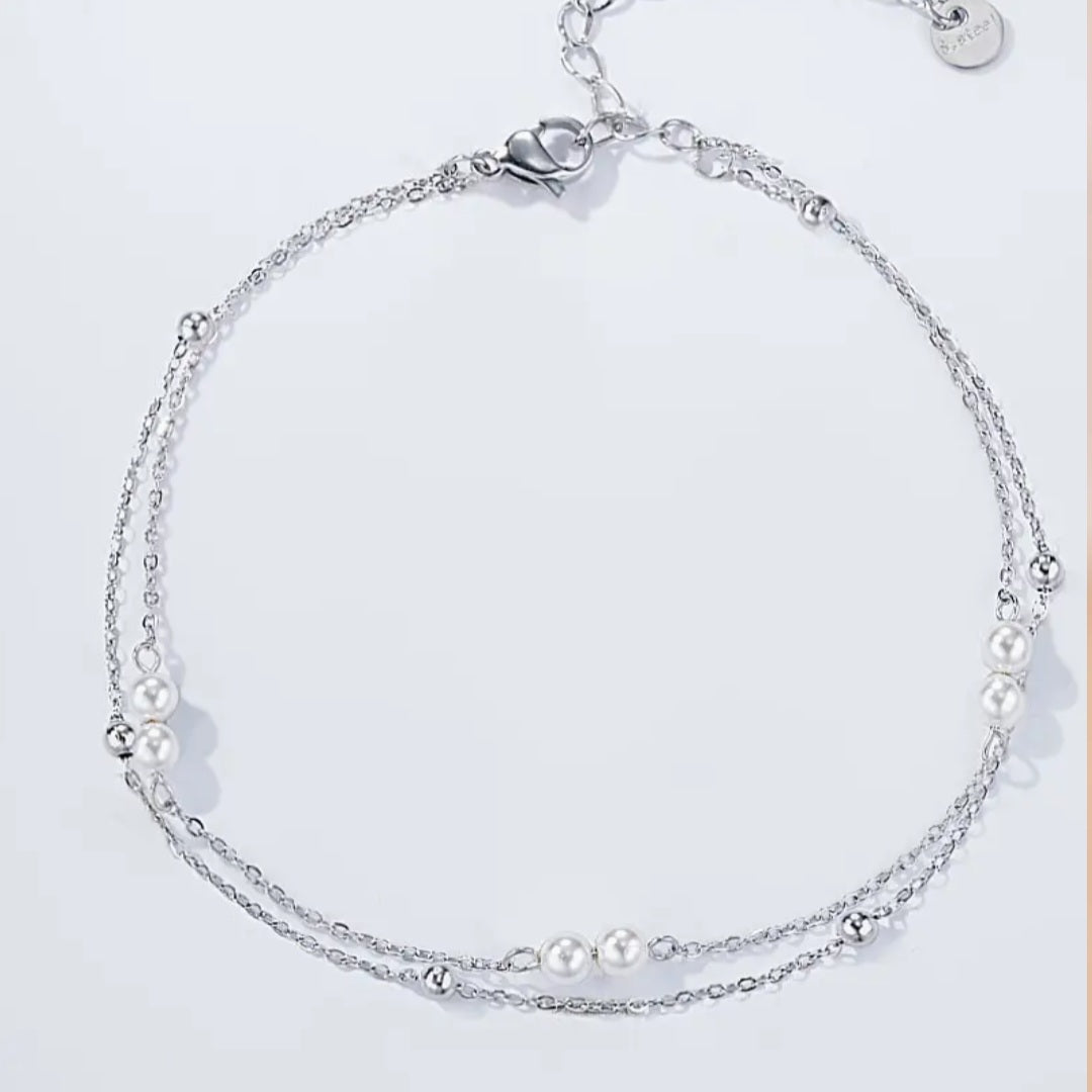 Chaîne de cheville double acier inoxydable Réf 29