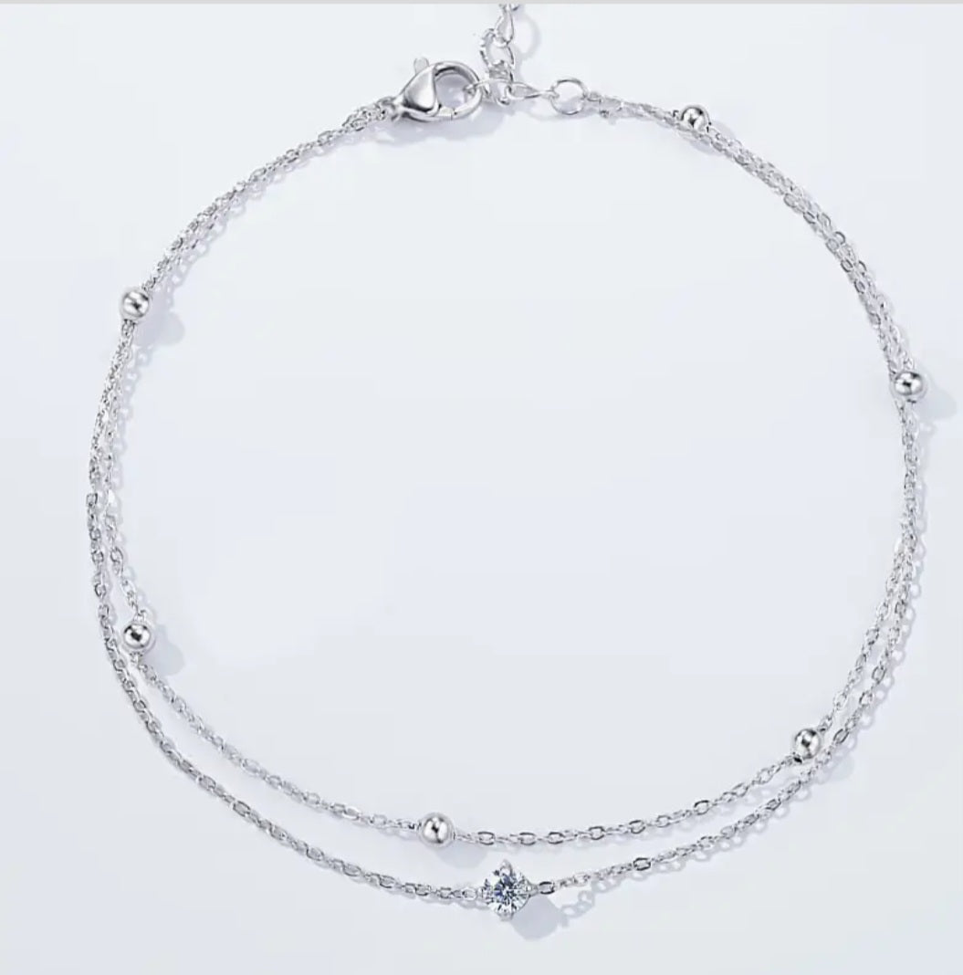 Chaine de cheville double en acier inoxydable Réf 48