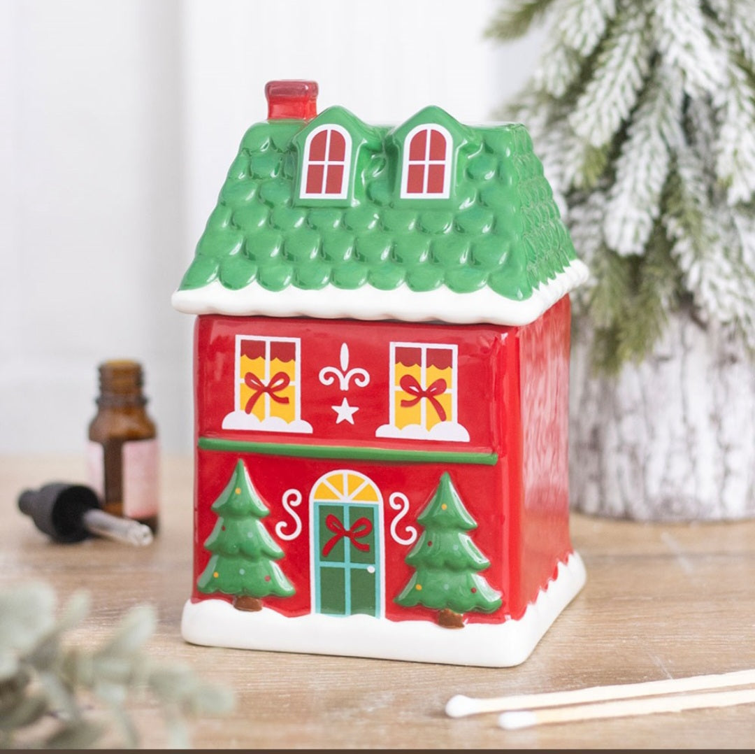 Brûleur maison de Noël rouge