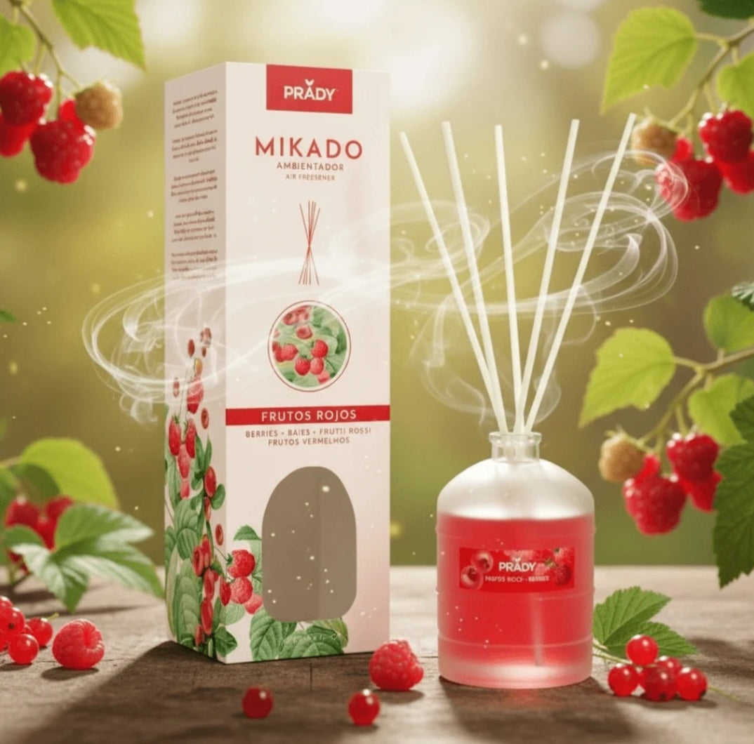 Diffuseur Mikado Bâtonnets parfum Fruits Rouge 100ML