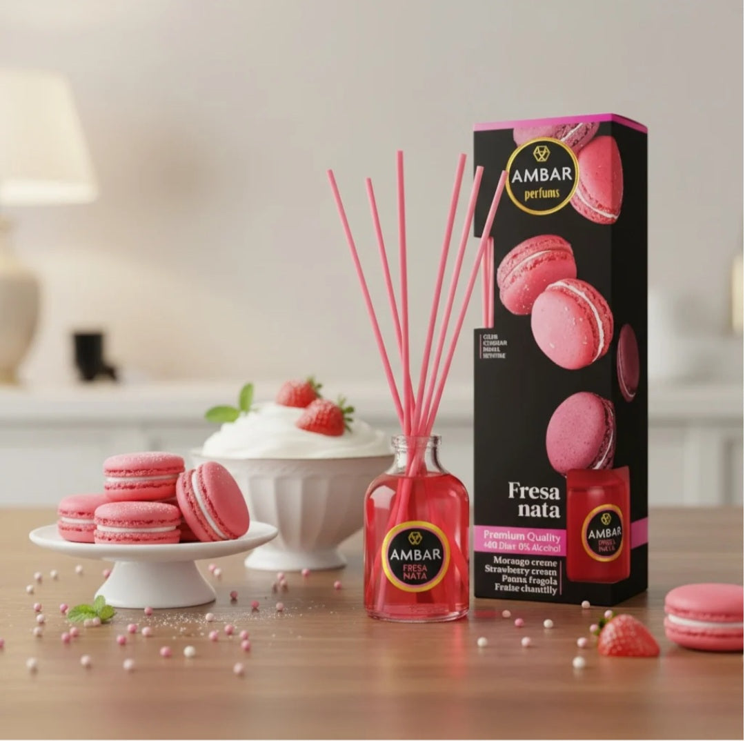 Mikado Diffuseur de Parfum Fraise Chantilly
