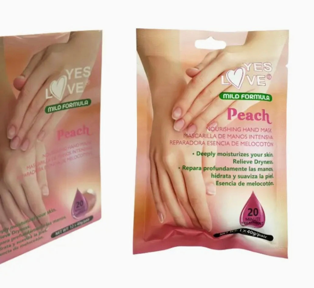 Masque hydratant pour les mains à la pêche et au miel