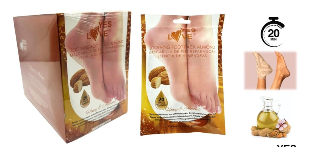 Masque réparateur pour les pieds à l'essence d'amande