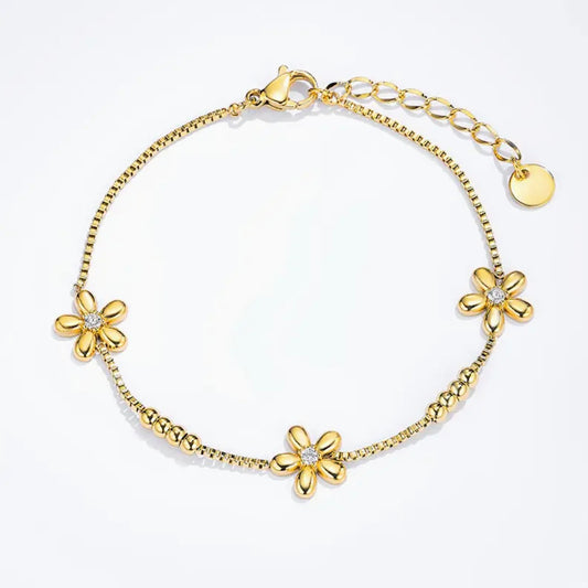 Bracelet fleurs en acier inoxydable Pré commande livraison à partir du 09 juin