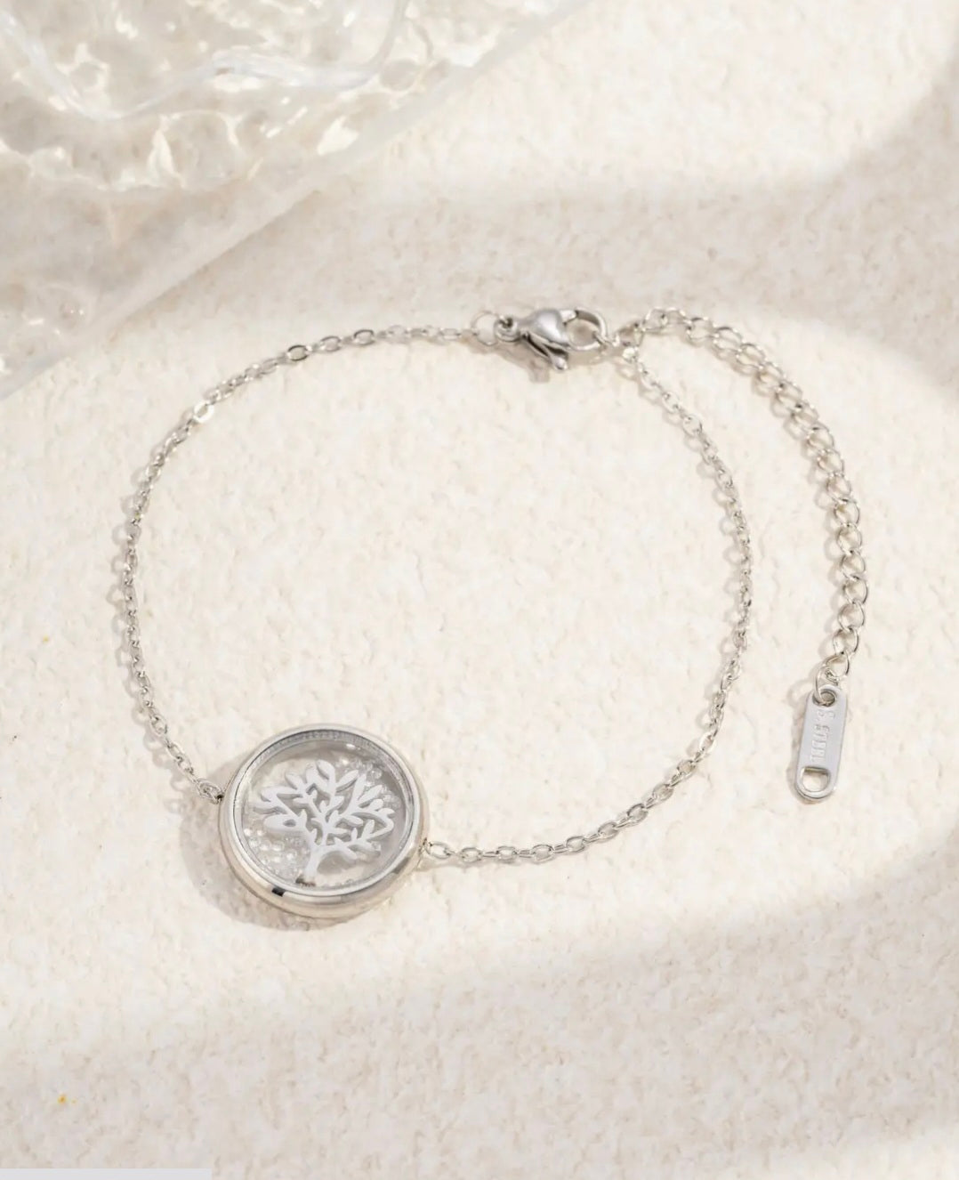 Bracelet acier inoxydable arbre de vie cristaux amovible Pré commande livraison à partir du 09 juin