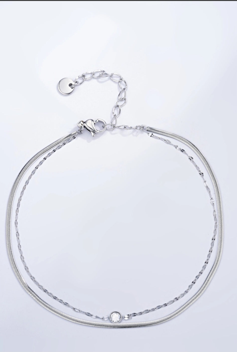 Chaîne de cheville double acier inoxydable Réf 27