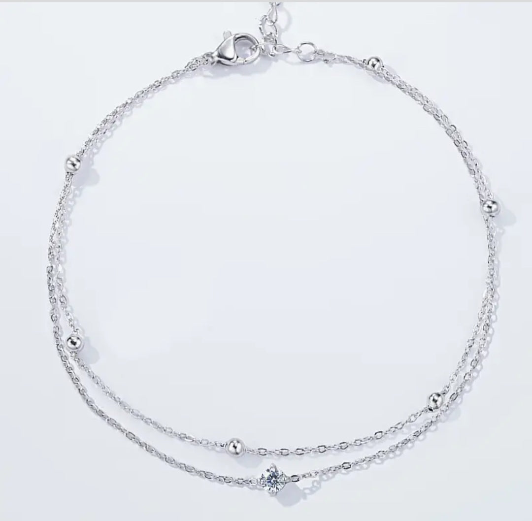 Chaîne de cheville double en acier inoxydable Réf 28
