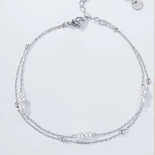 Chaîne de cheville double acier inoxydable Réf 29