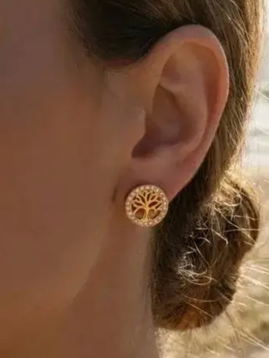 Boucles d'oreilles en acier inoxydable (doré) Réf 128