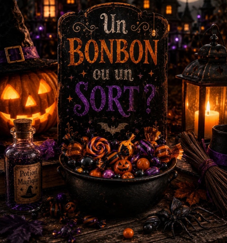 Un bonbon ou un sort (pêche, noix de coco lacté, sucre, orchidée)